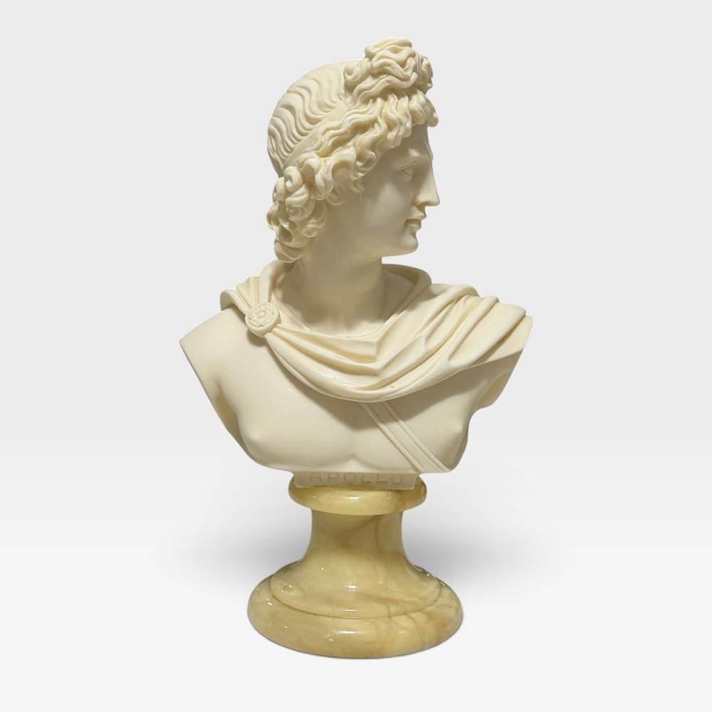A. Giannelli Apollo Belvedere Bust Priest Marians Giftware Italian Sculpture 6"